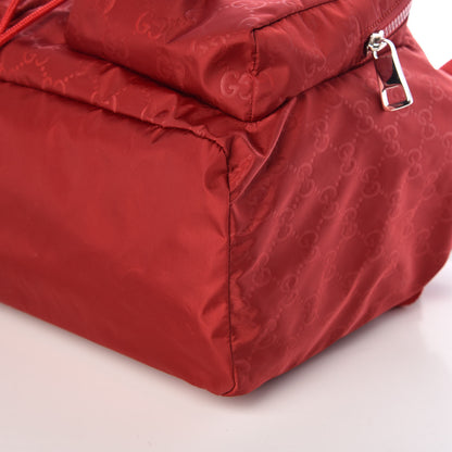 Gucci Nylon Monogram Dollar Calfskin Medium Light Single Buckle Backpack Vibrant Red 9 of 9