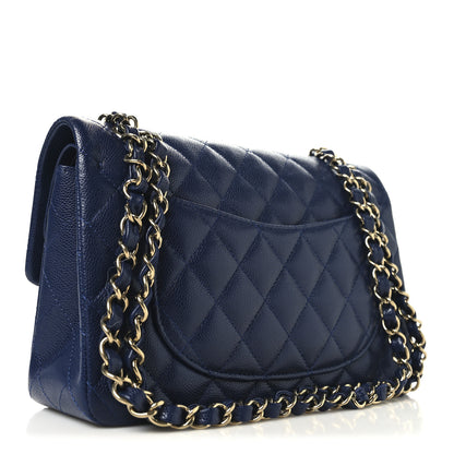 Chanel Caviar Quilted Small Double Flap Navy 3 of 10
