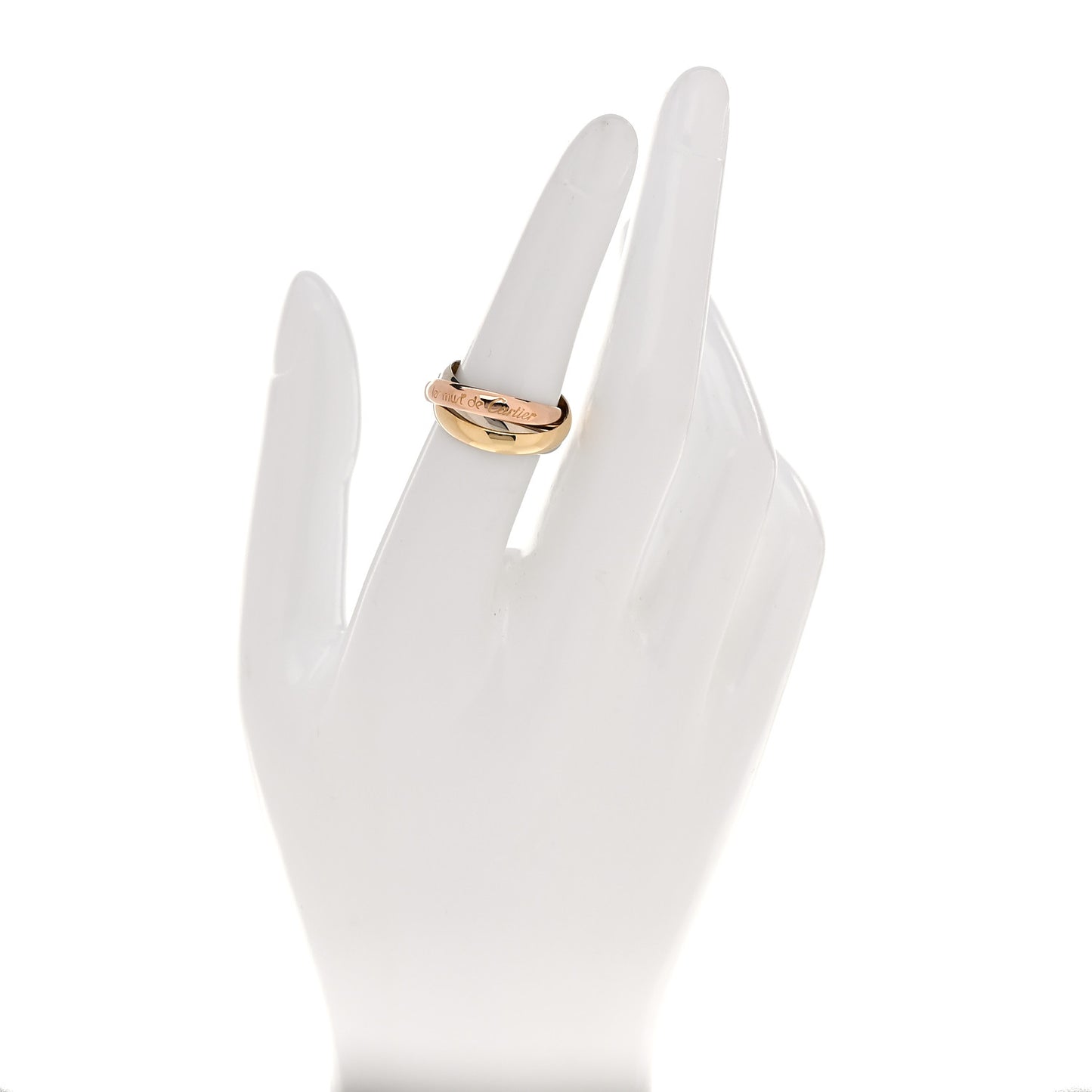 18K Pink Yellow White Gold Classic Les Must De Cartier Trinity Ring 51 5.75