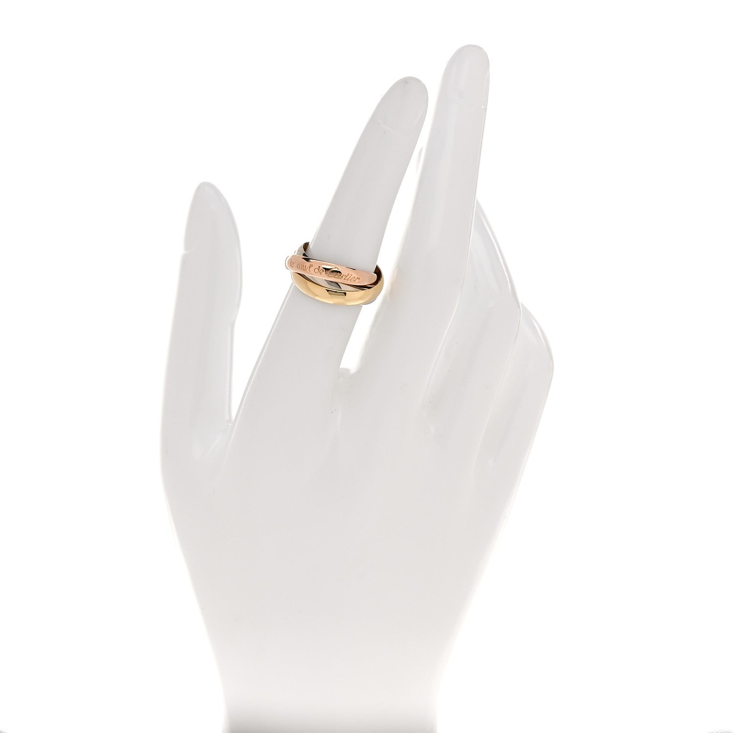 Cartier 18K Pink Yellow White Gold Classic Les Must De Cartier Trinity Ring 51 5.75 2 of 5
