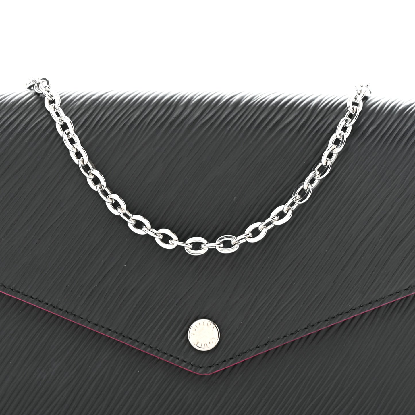 Epi Pochette Felicie Black Hot Pink