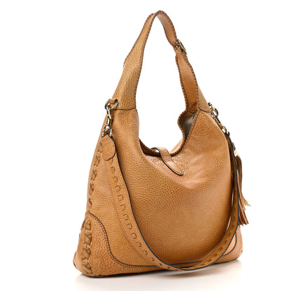 Gucci Pebbled Calfskin Large New Jackie Shoulder Bag Brown 2 of 17