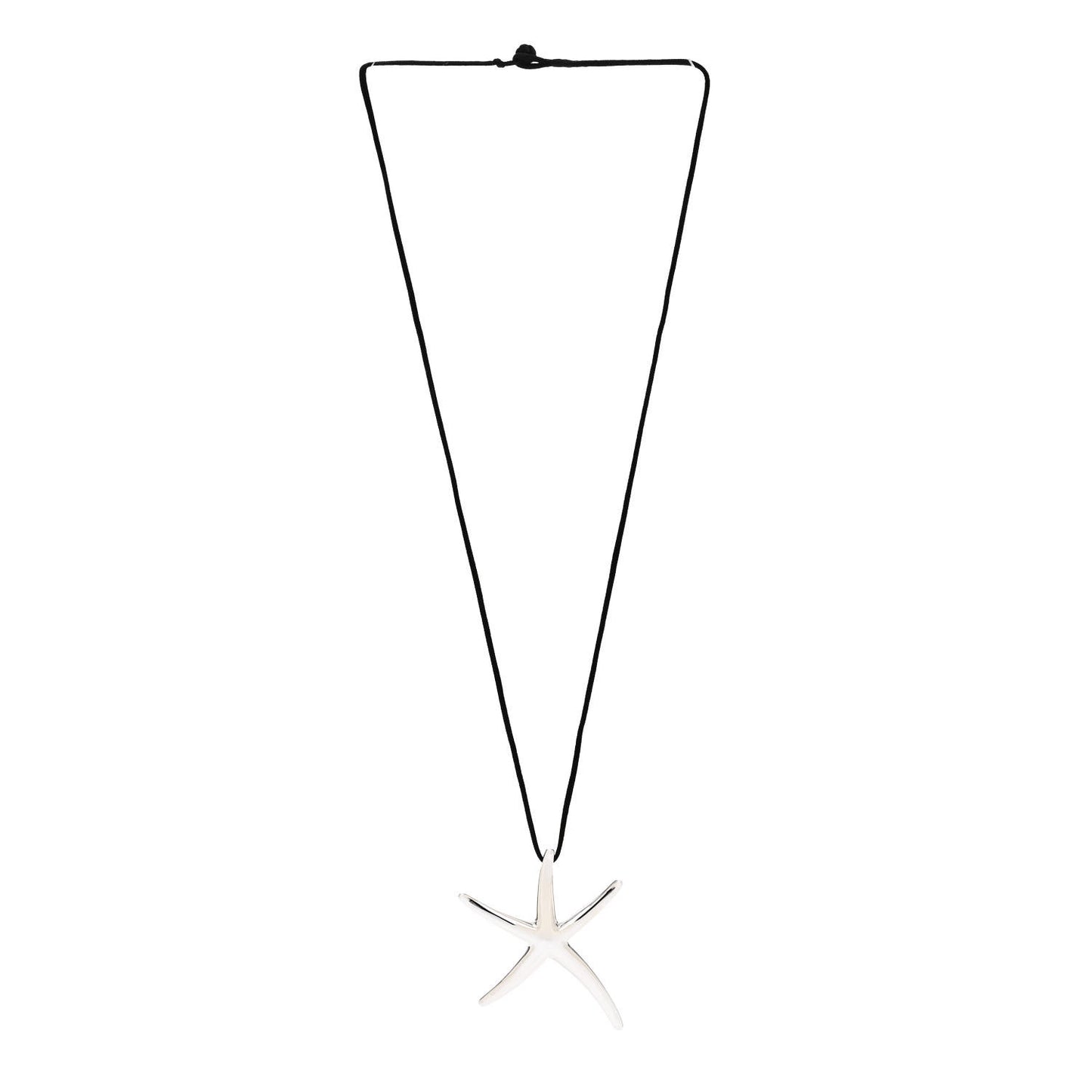 Sterling Silver 42mm Elsa Peretti Starfish Pendant Cord Necklace