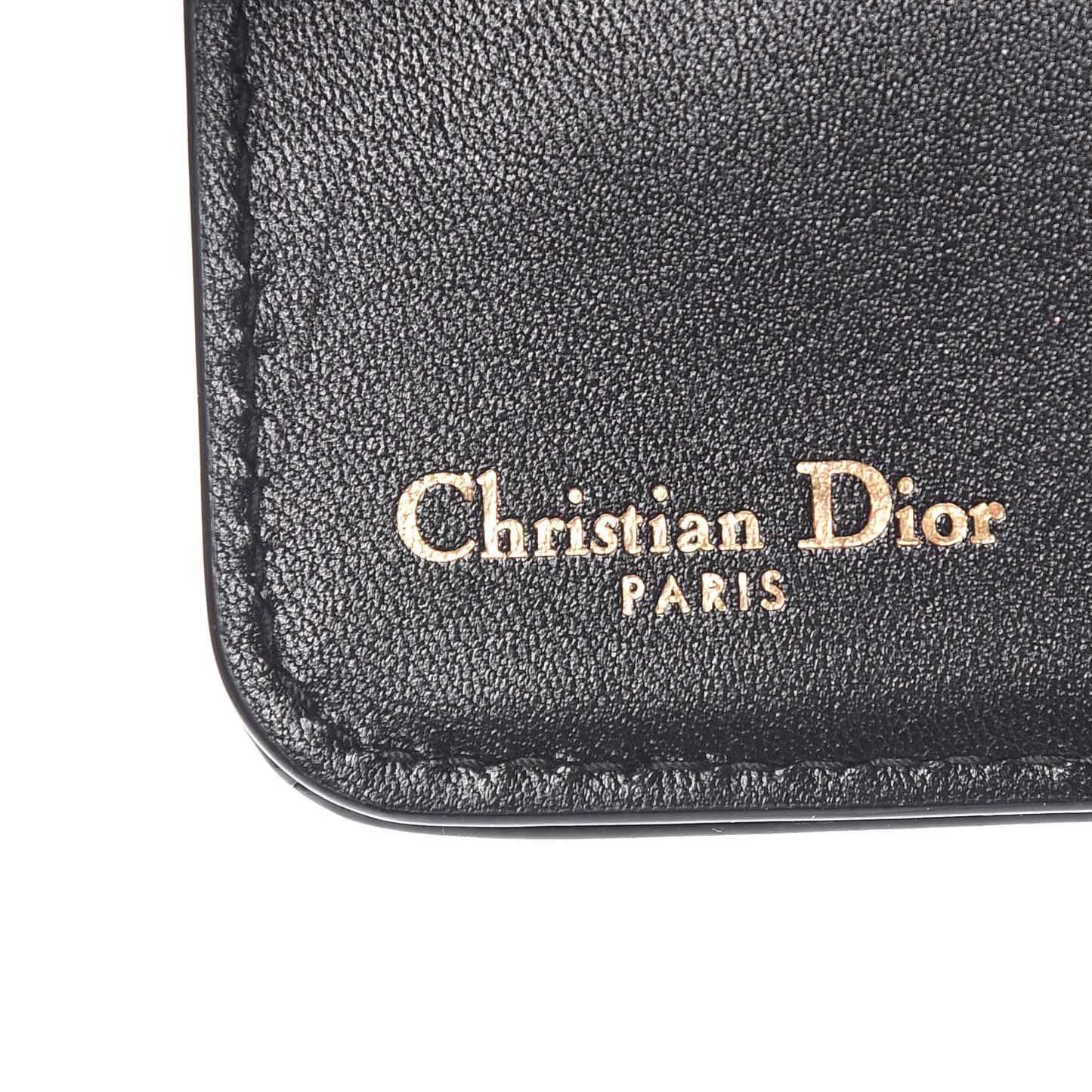 Patent Studded Diorama Small Wallet Black