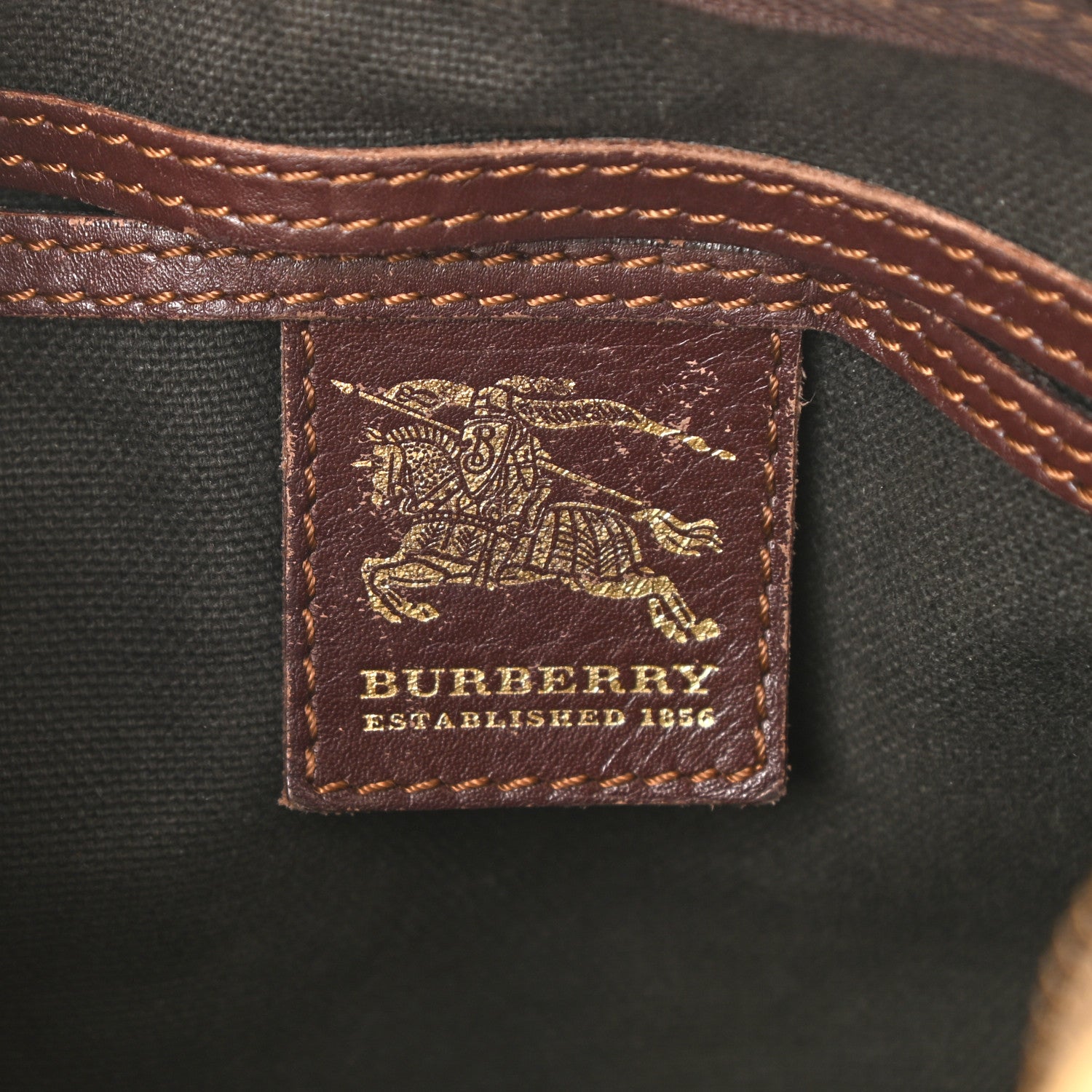 Burberry Haymarket Check Studded Bowler Brown 6 of 9