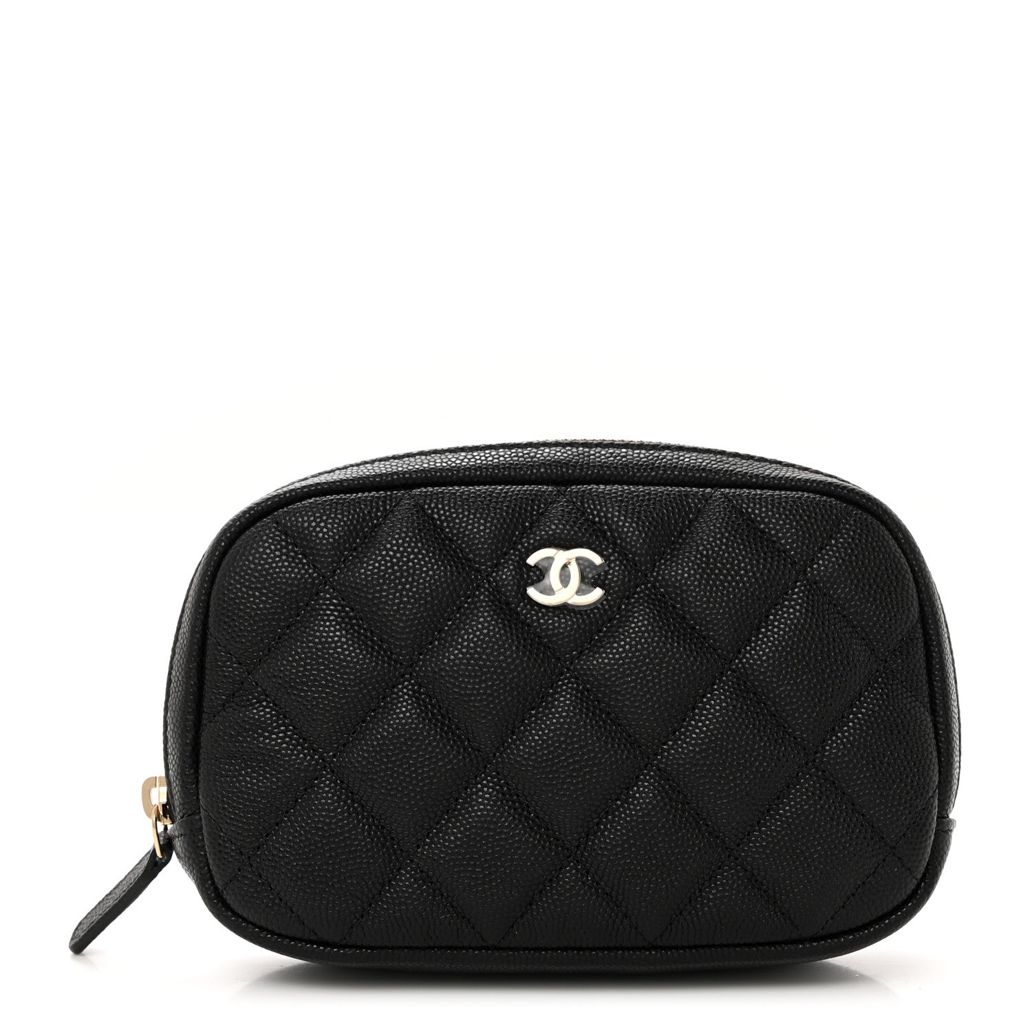 Chanel Caviar Quilted Small Curvy Pouch Cosmetic Case Black 1 of 8