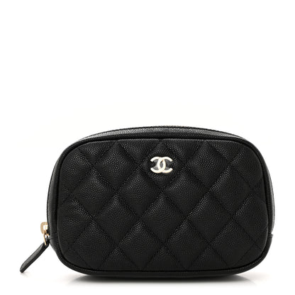 Chanel Caviar Quilted Small Curvy Pouch Cosmetic Case Black 1 of 8
