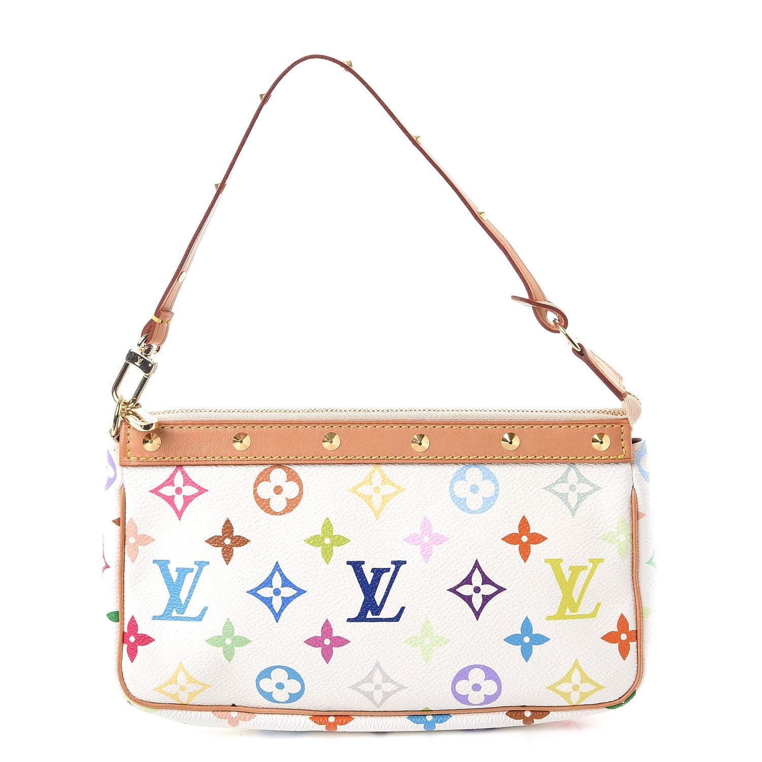 Louis Vuitton Monogram Multicolor Pochette Accessories White 1 of 10
