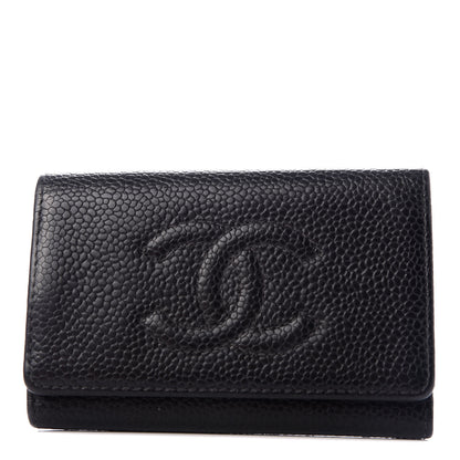 Chanel Caviar Timeless CC 6 Key Holder Case Black 1 of 8