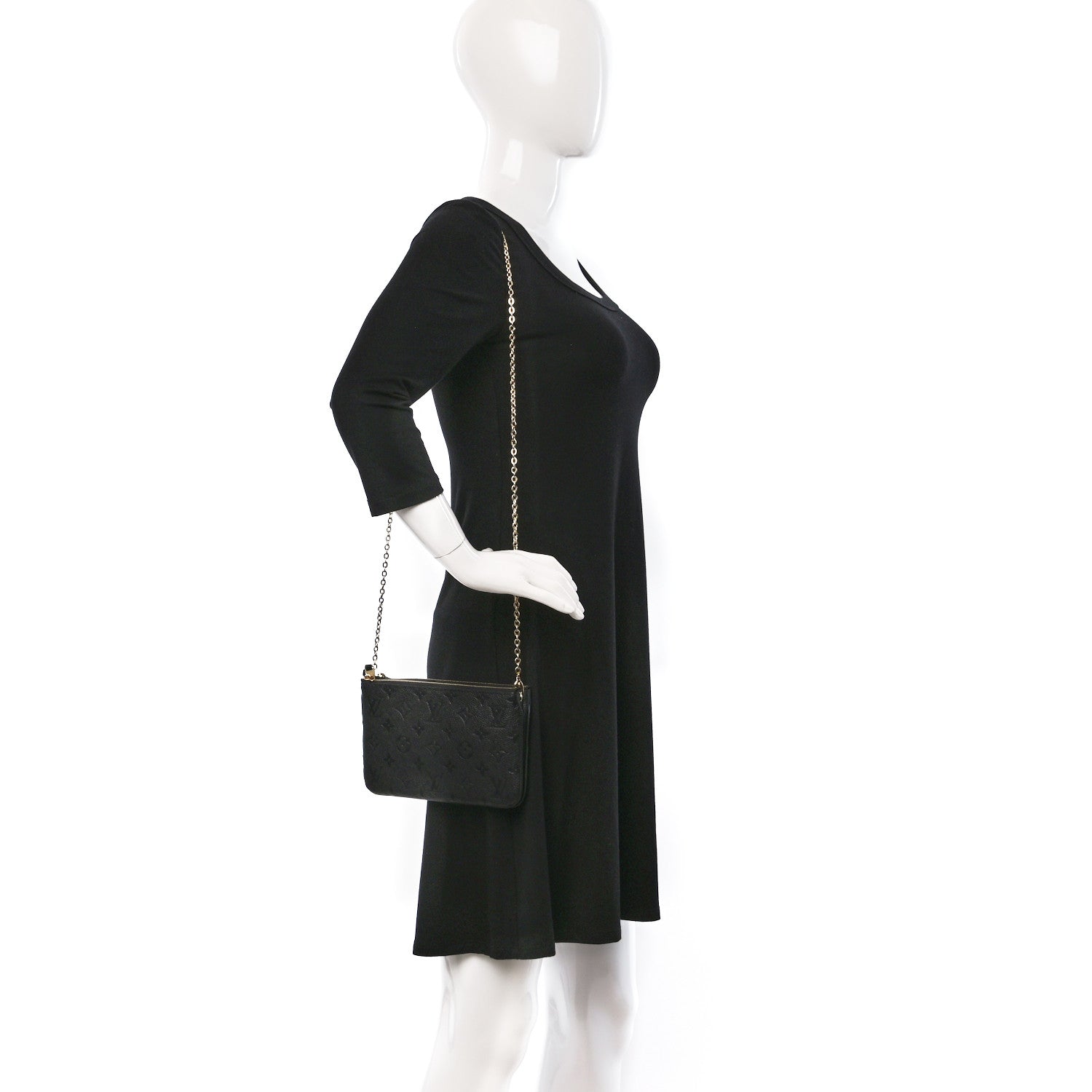 Louis Vuitton Empreinte Double Zip Pochette Black 2 of 9