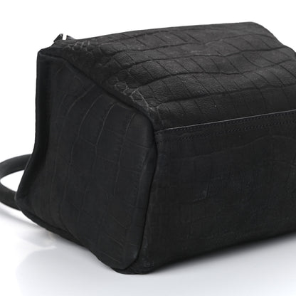Givenchy Nubuck Crocodile Embossed Small Pandora Black 8 of 9