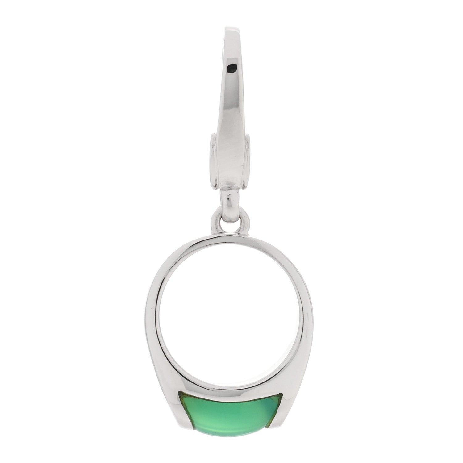 Bulgari 18K White Gold Chalcedony Tronchetto Charm Pendant 1 of 3
