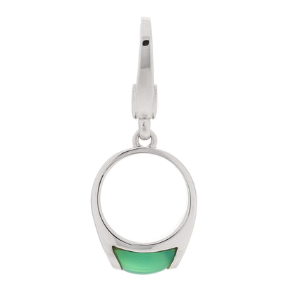 Bulgari 18K White Gold Chalcedony Tronchetto Charm Pendant 1 of 3