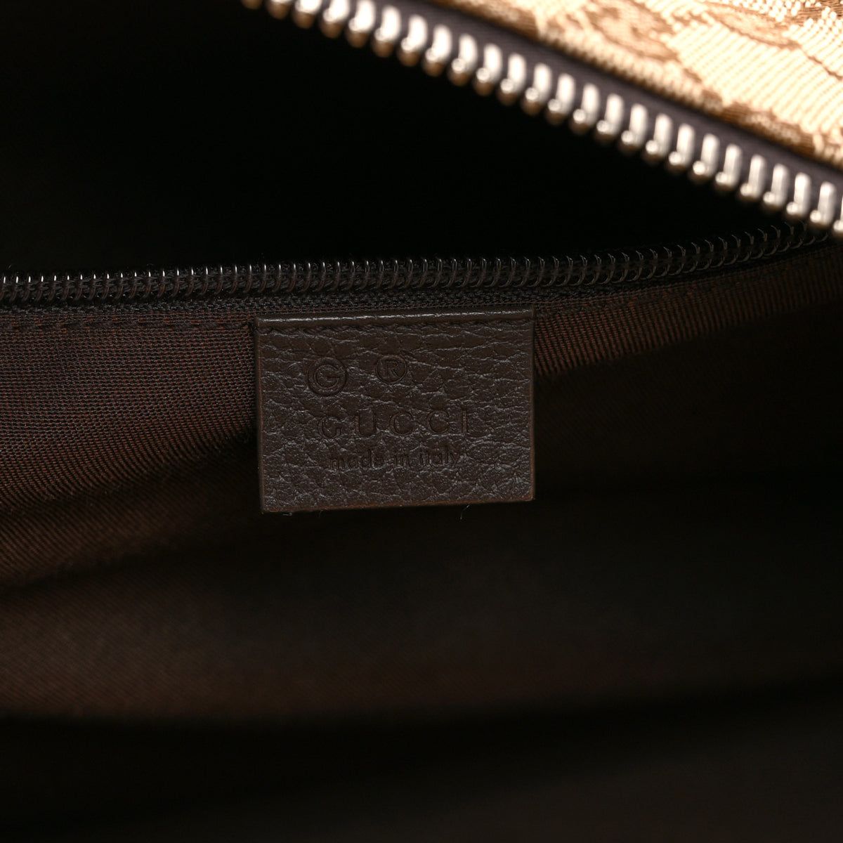 Gucci Monogram Dollar Calfskin Boston Duffle Bag Beige Ebony Testa di Moro Marrone Scuro 6 of 11