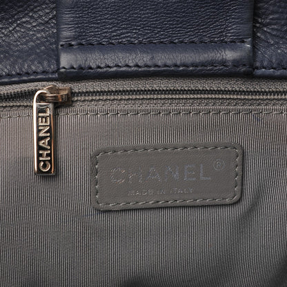 Chanel Calfskin Coco Bengal Open Accordion Tote Blue 6 of 11
