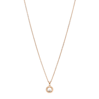Chopard 18K Rose Gold Happy Diamonds Icons Round Pendant Necklace 1 of 8