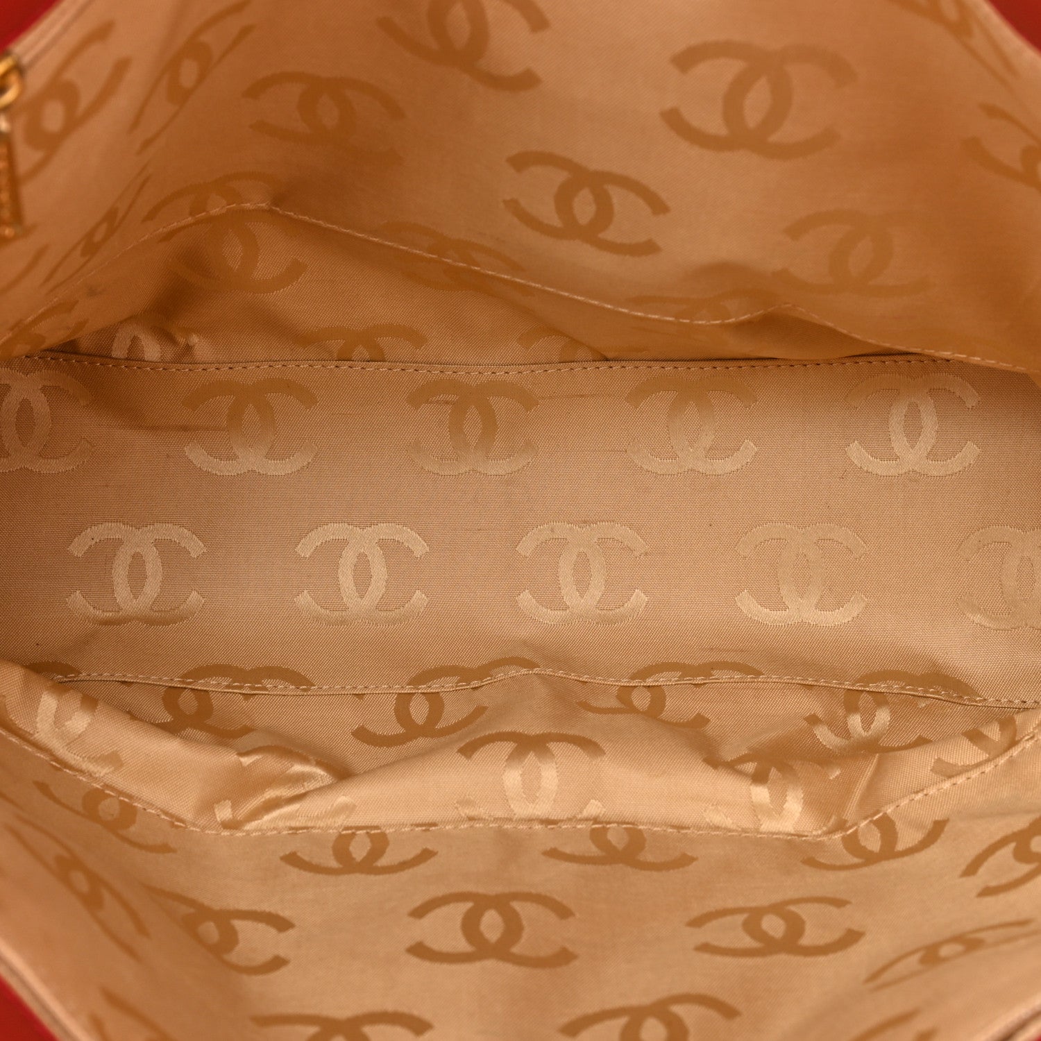 Chanel Calfskin CC Stitched Tote Red 6 of 20
