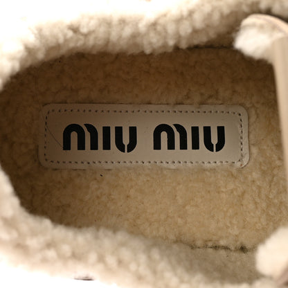 Miu Miu Suede Shearling Gymnasium Sneakers 39.5 Deserto 8 of 9