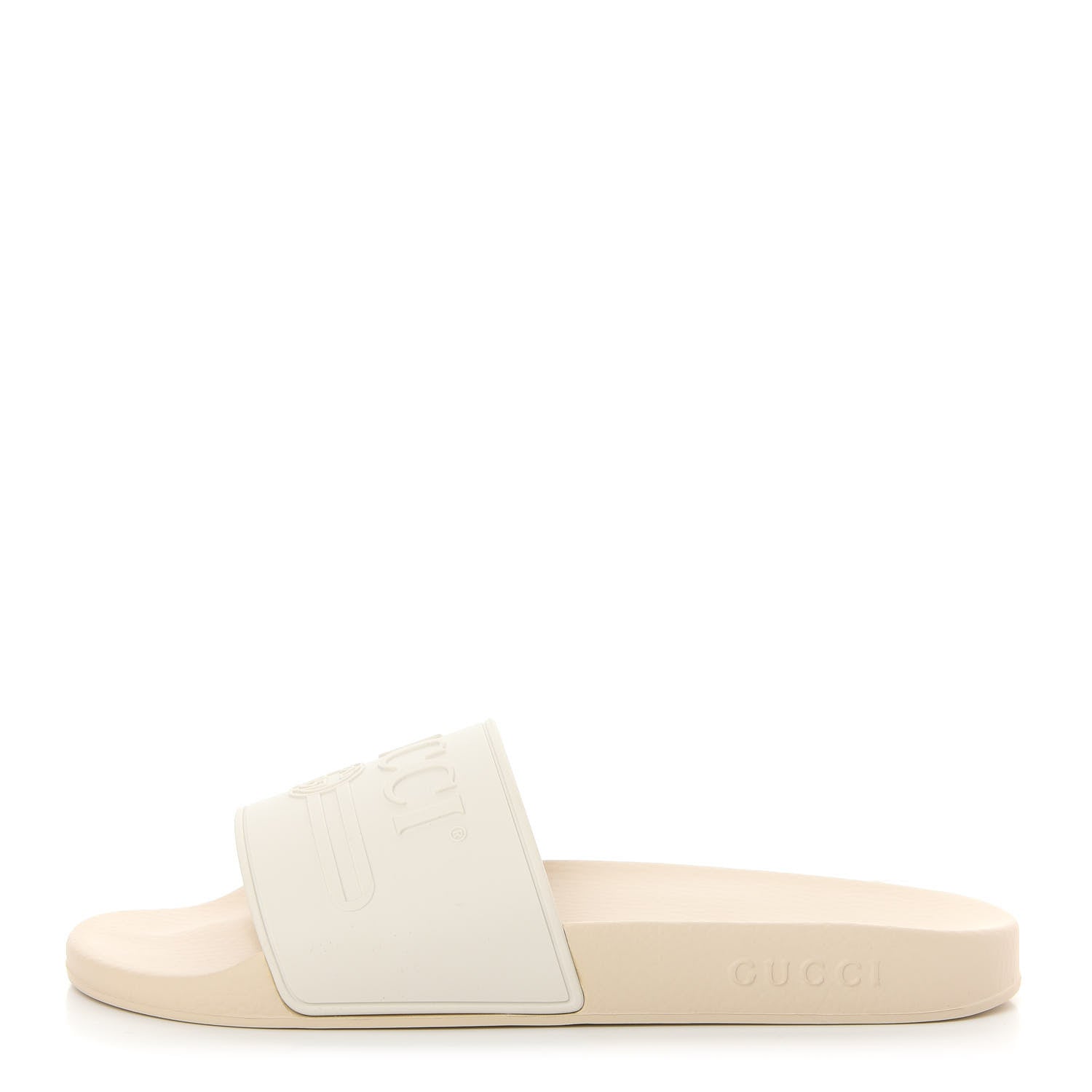 Gucci Rubber Logo Stamped Mens Slide Sandals 11 White 1 of 11