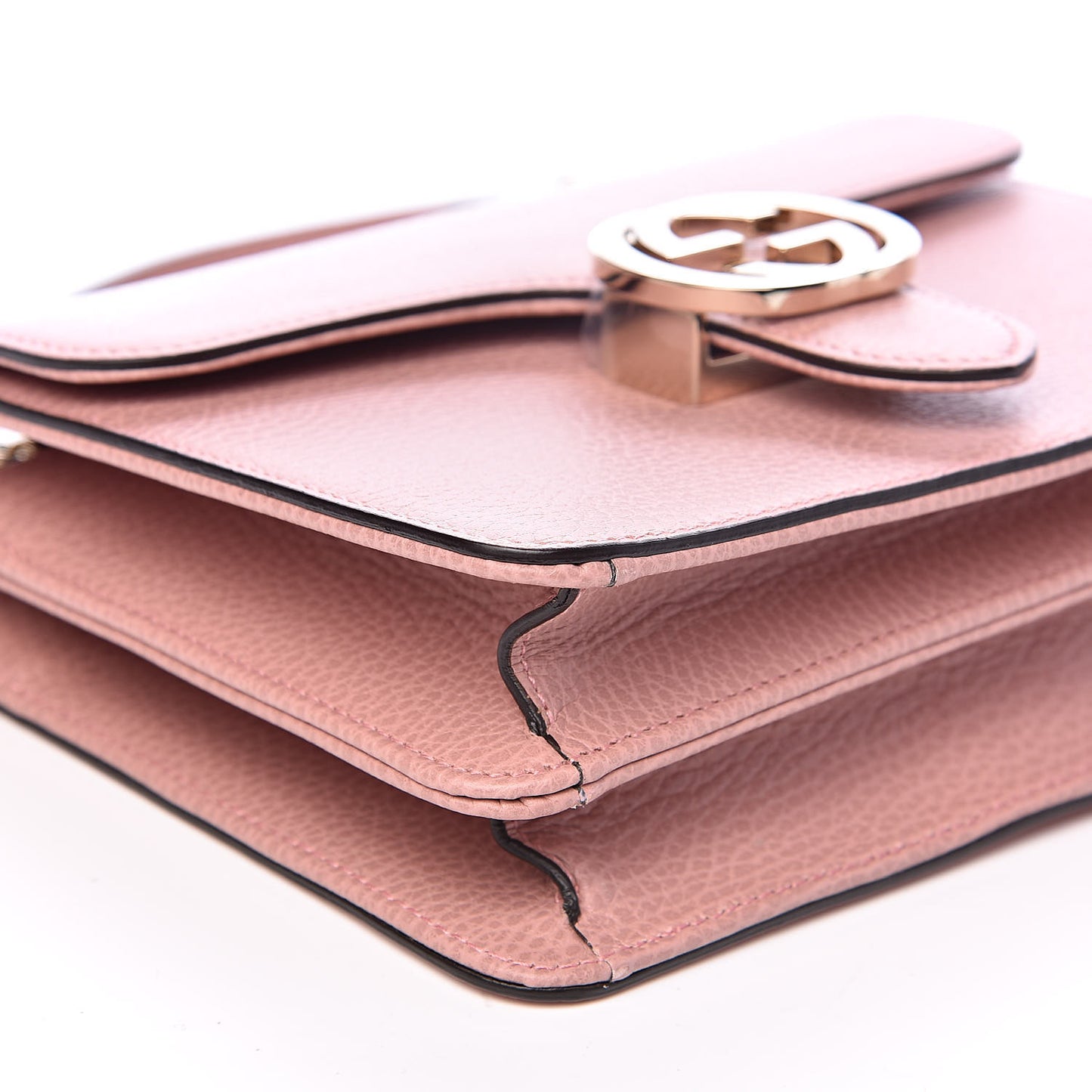 Dollar Calfskin Small Interlocking G Shoulder Bag Soft Pink