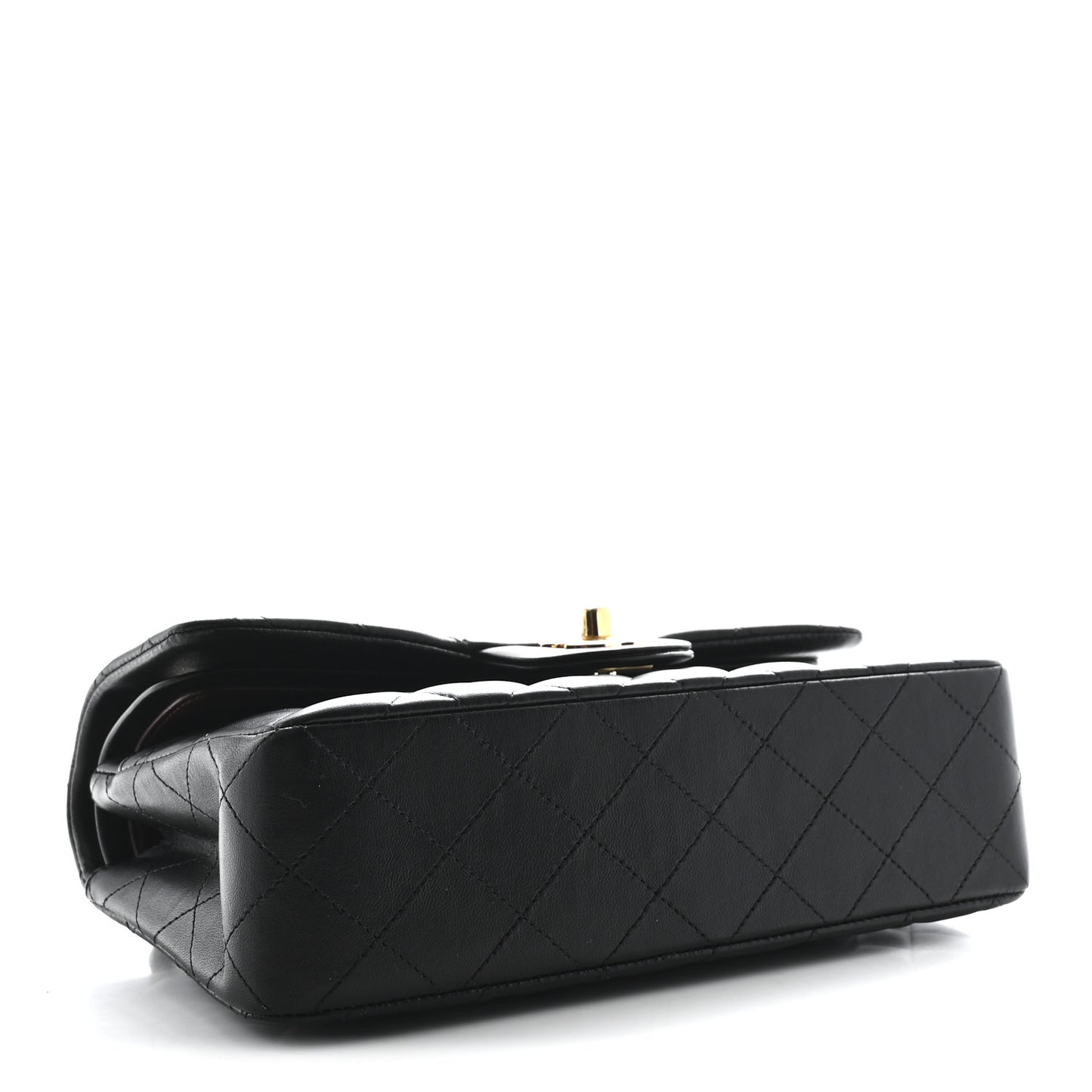 Lambskin Quilted Small Double Flap Black