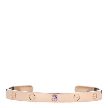 Cartier 18K Pink Gold Pink Sapphire LOVE Cuff Bracelet 18 1 of 6