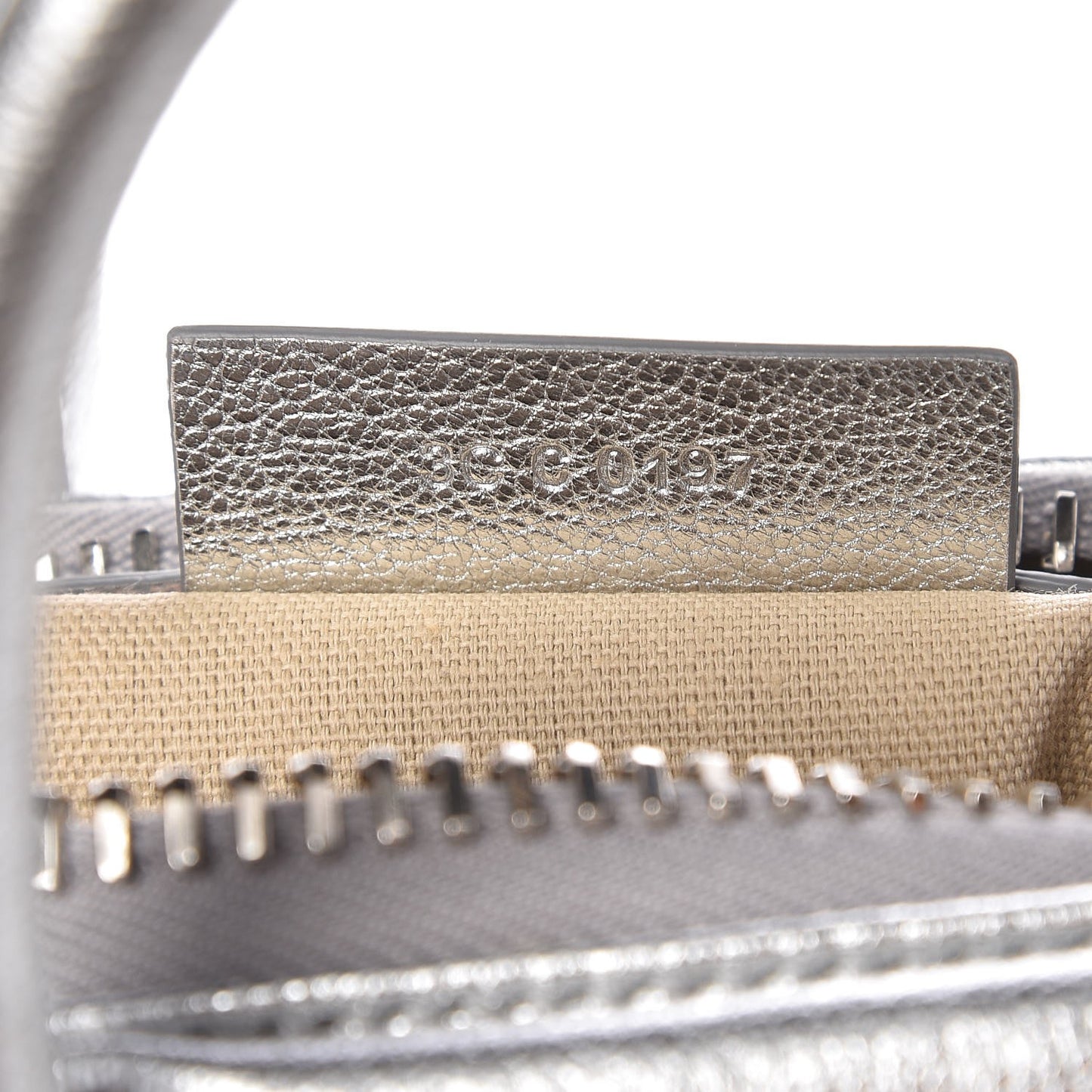 Metallic Sugar Goatskin Mini Antigona Silver