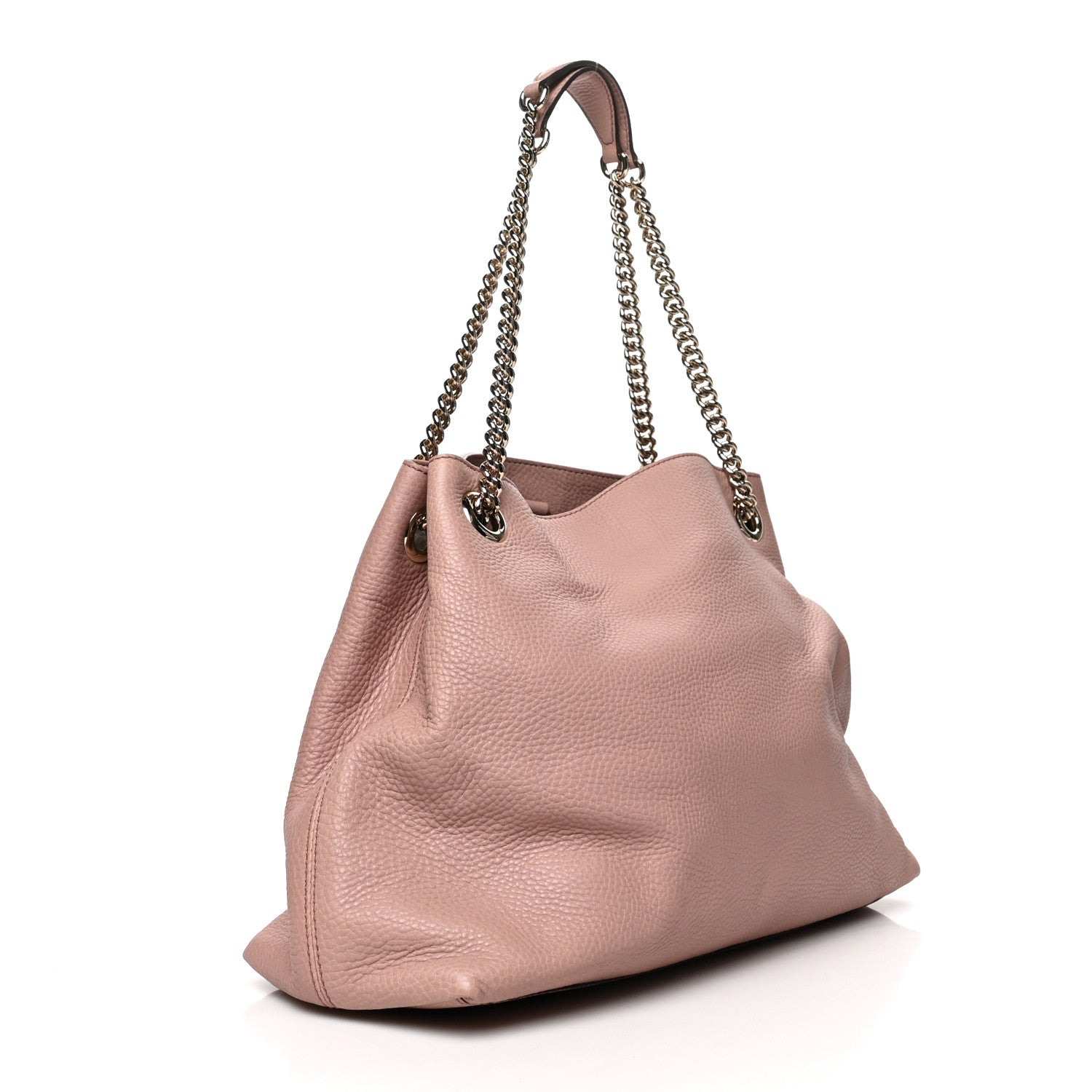 Gucci Pebbled Calfskin Medium Soho Chain Shoulder Bag Dark Cipria 3 of 8