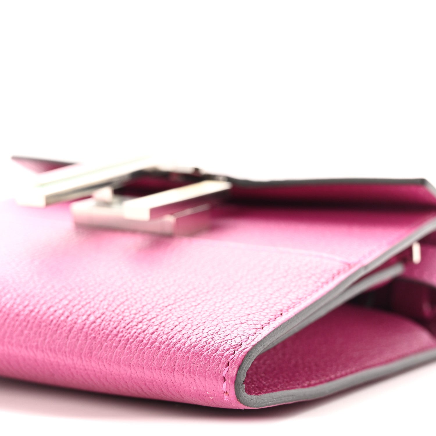 Hermes Chevre Mysore Enamel Mini Cinhetic Wallet  Rose Pourpre 10 of 11