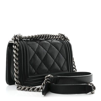 Chanel Calfskin Double Stitch Small Boy Flap Black 3 of 10