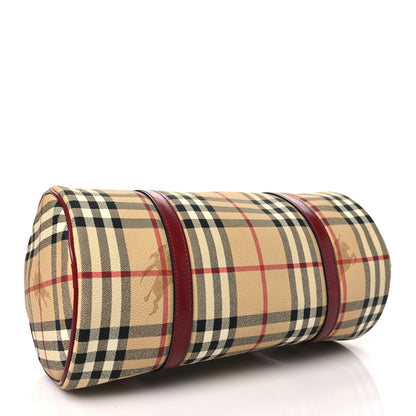 Burberry Haymarket Check Barrel Bag Red 4 of 9