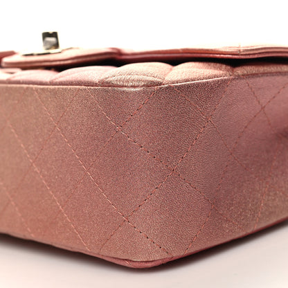 Chanel Metallic Lambskin Quilted Ombre Mini Rectangular Flap Pink 10 of 11