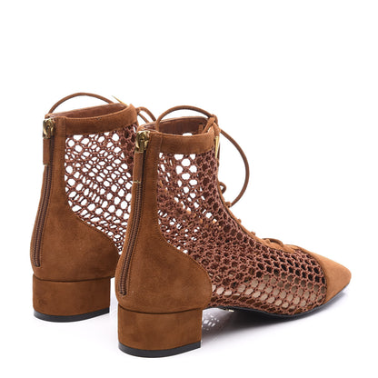 Christian Dior Suede Resille Naughtily-D 30mm Ankle Boots 39 Golden Brown 4 of 11