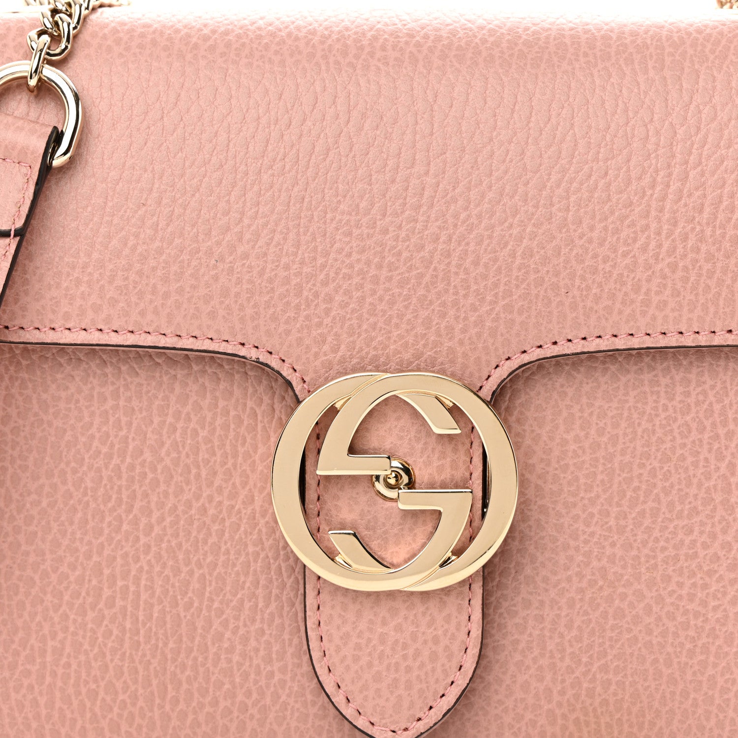 Gucci Dollar Calfskin Small Interlocking G Shoulder Bag Soft Pink 8 of 10