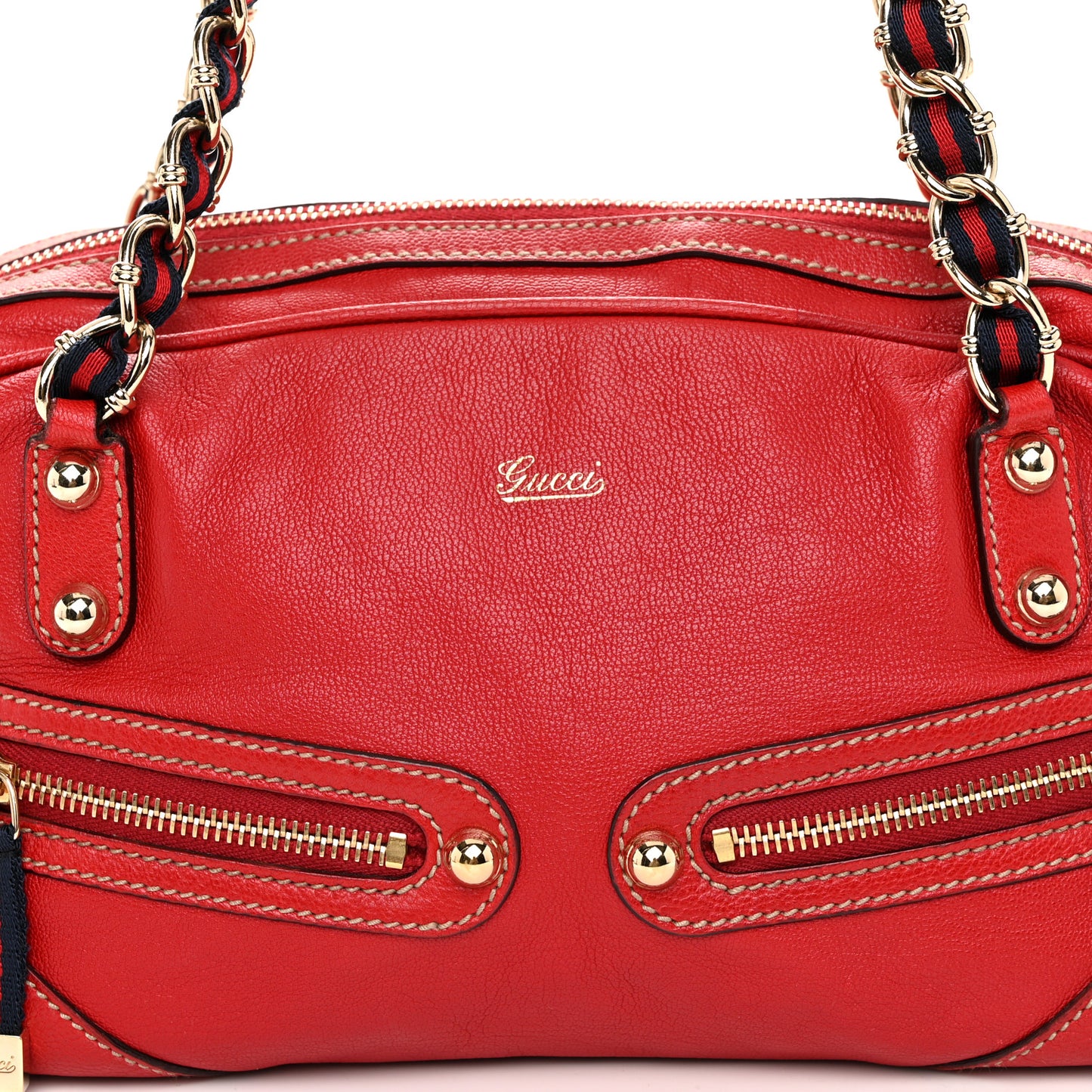 Goatskin Small Capri Bowler Red