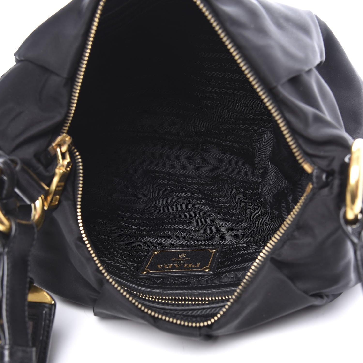 Prada Tessuto Nylon Shoulder Bag Black 4 of 10