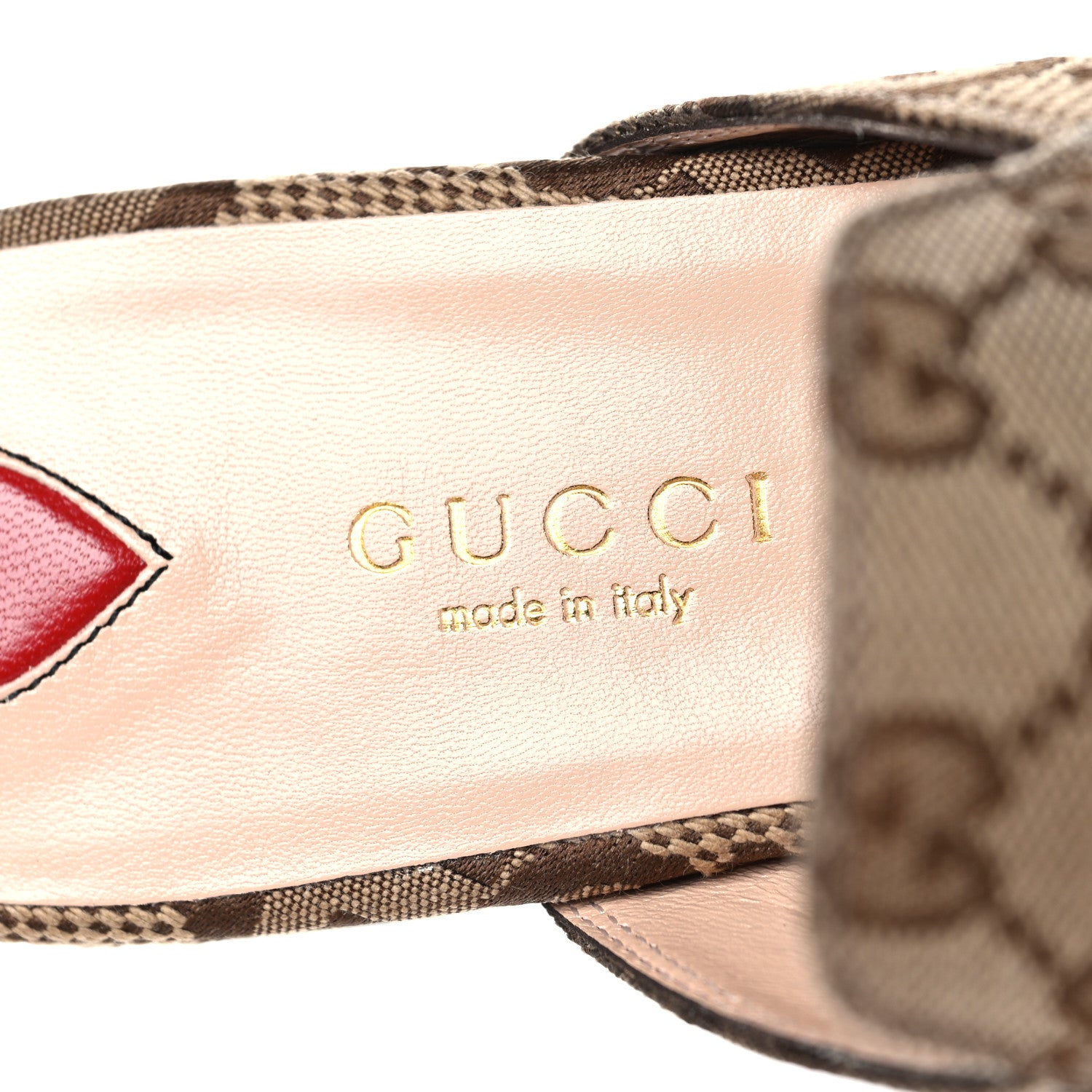 Gucci Monogram Jumbo GG Malaga Kid Womens Princetown Slippers 35.5 Camel Ebony New Acero Beige 9 of 10