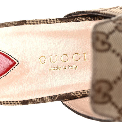 Gucci Monogram Jumbo GG Malaga Kid Womens Princetown Slippers 35.5 Camel Ebony New Acero Beige 9 of 10