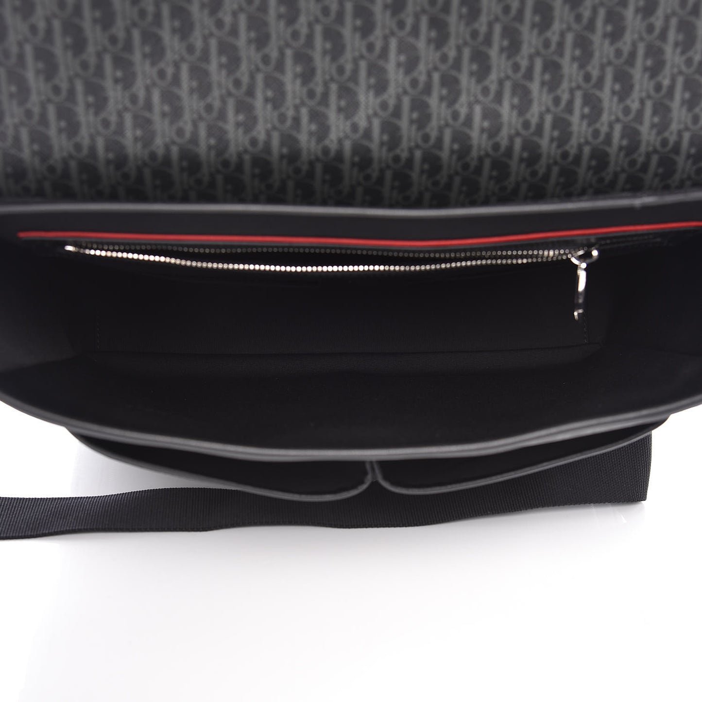 HOMME Monogram Coated Canvas Messenger Grise