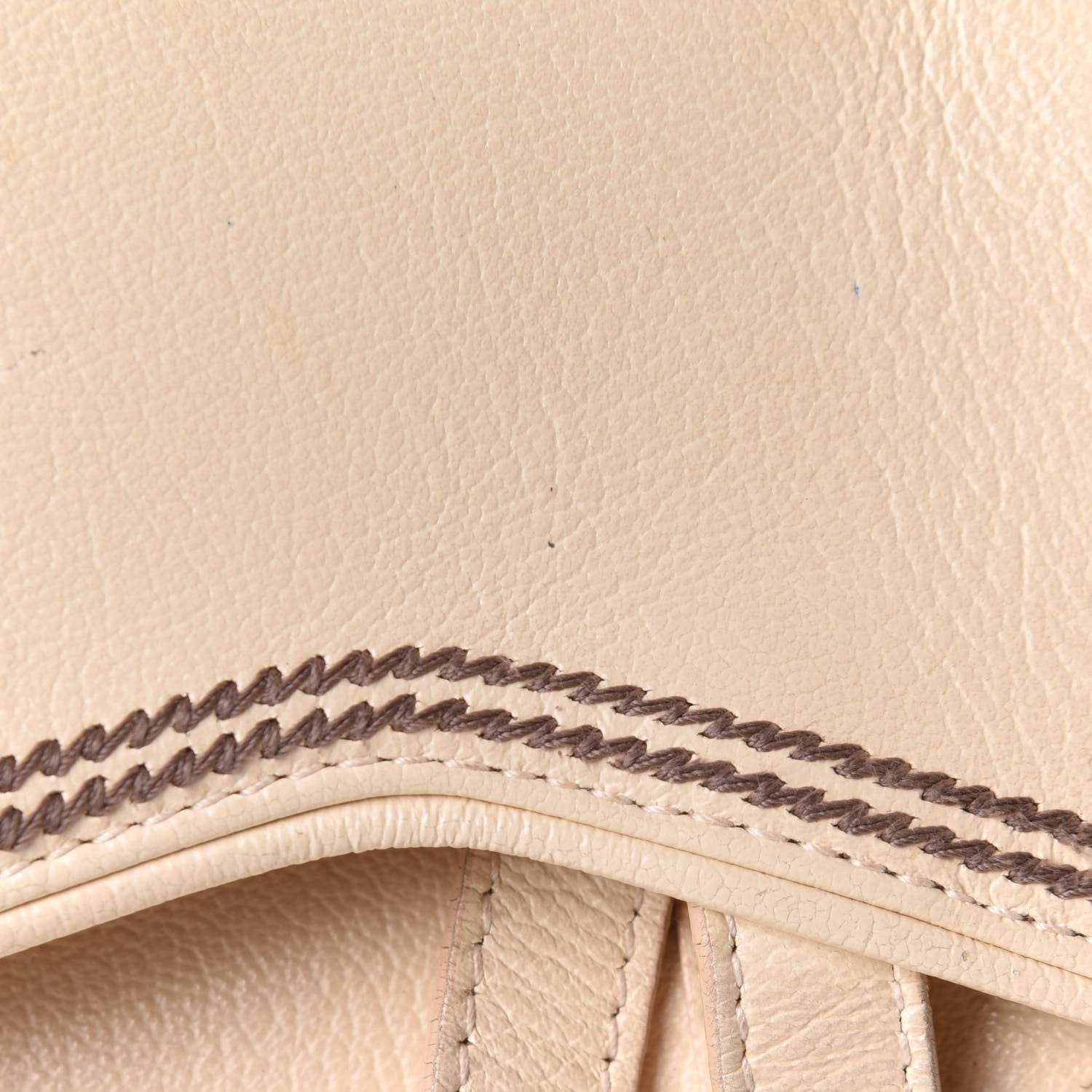 Christian Dior Grained Calfskin Saddle Bag Beige 14 of 19
