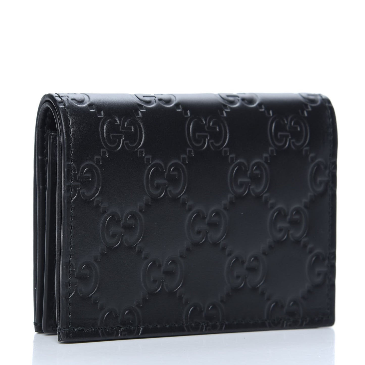 Guccissima Signature Bowy Card Case Wallet Black