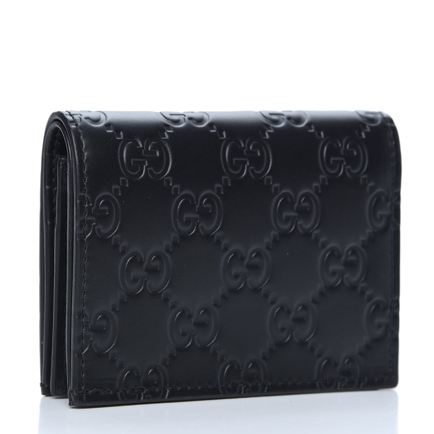 Gucci Guccissima Signature Bowy Card Case Wallet Black 3 of 7