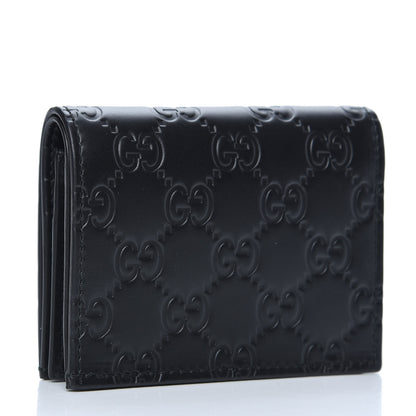 Gucci Guccissima Signature Bowy Card Case Wallet Black 3 of 7