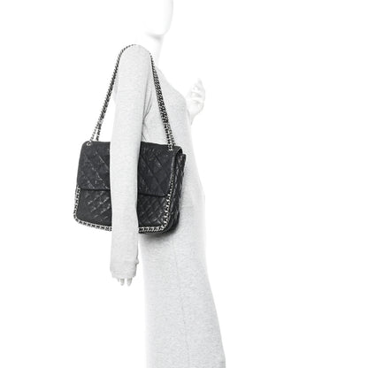 Chanel Washed Lambskin Quilted Maxi Chain Around Flap Black 2 of 12
