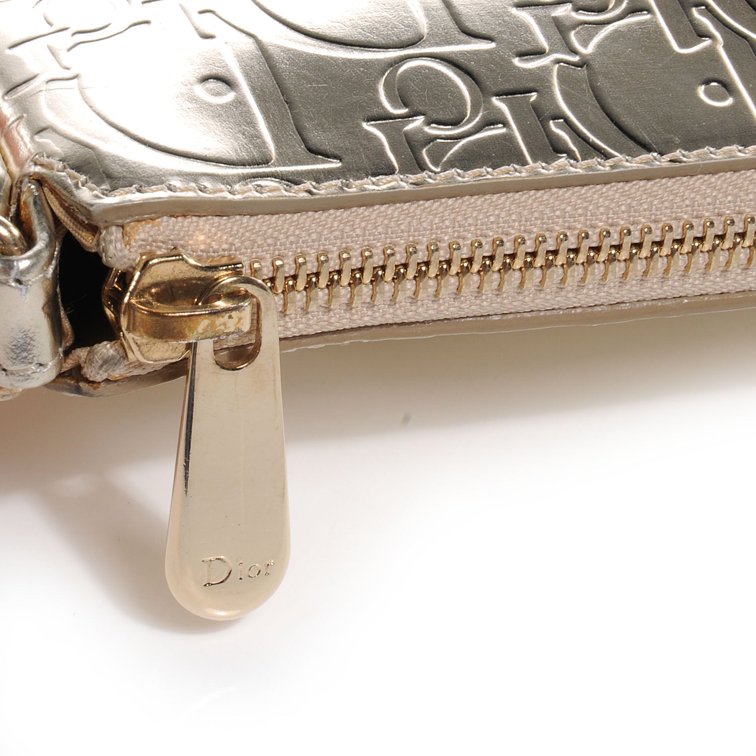 Christian Dior Patent Ultimate Zip Pochette Gold 8 of 8