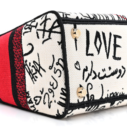 Christian Dior Canvas Medium DiorAmour Graffiti Lady D-Lite Latte 9 of 11