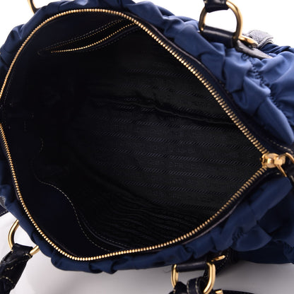 Prada Tessuto Nylon Nappa Braided Gaufre Shoulder Bag Bleuette 6 of 8