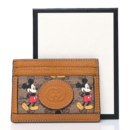 Gucci X DISNEY Mini Vintage GG Supreme Monogram Mickey Mouse Card Holder Beige Vintage Sun Oil 10 of 10