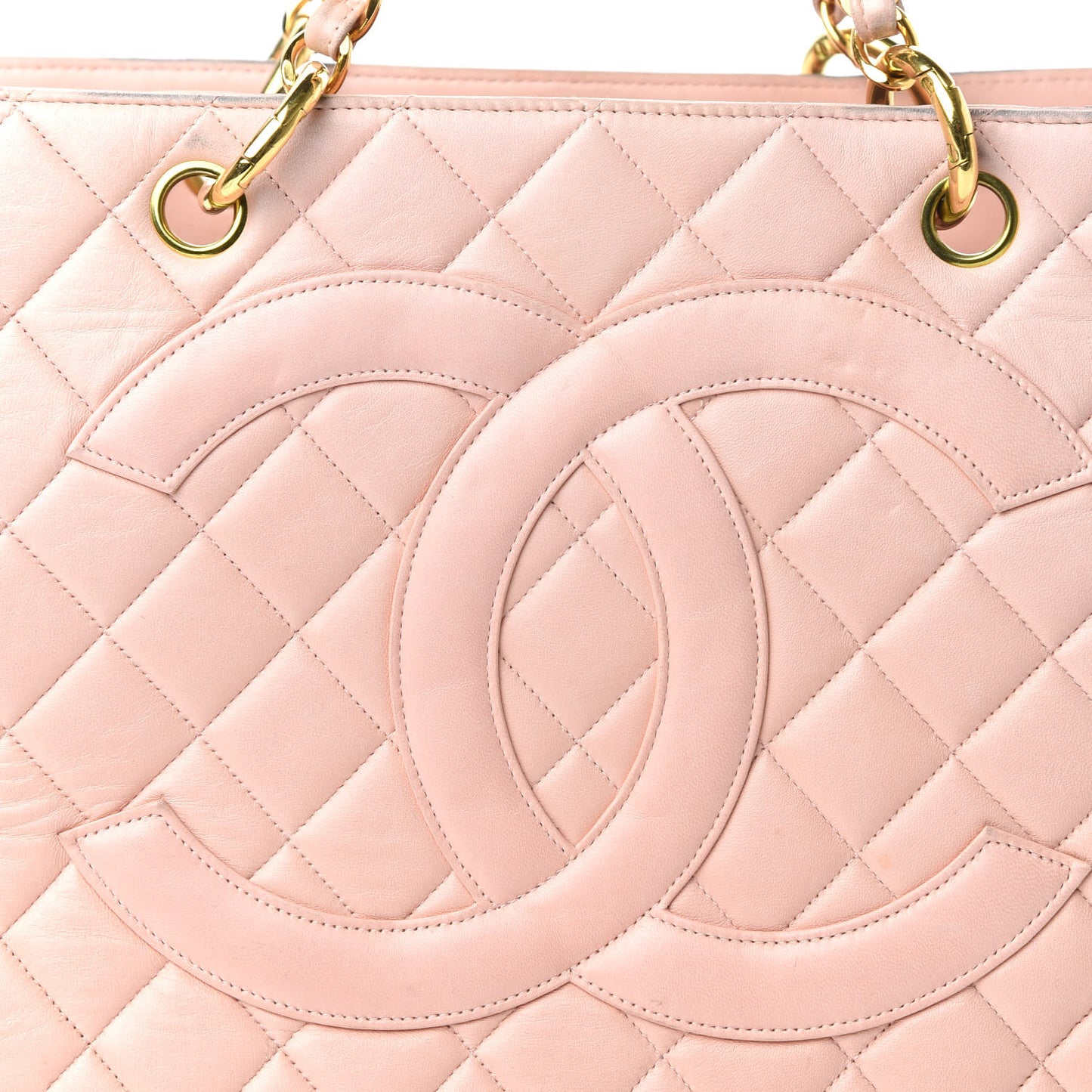 Lambskin Quilted Grand Shopping Tote GST Pink