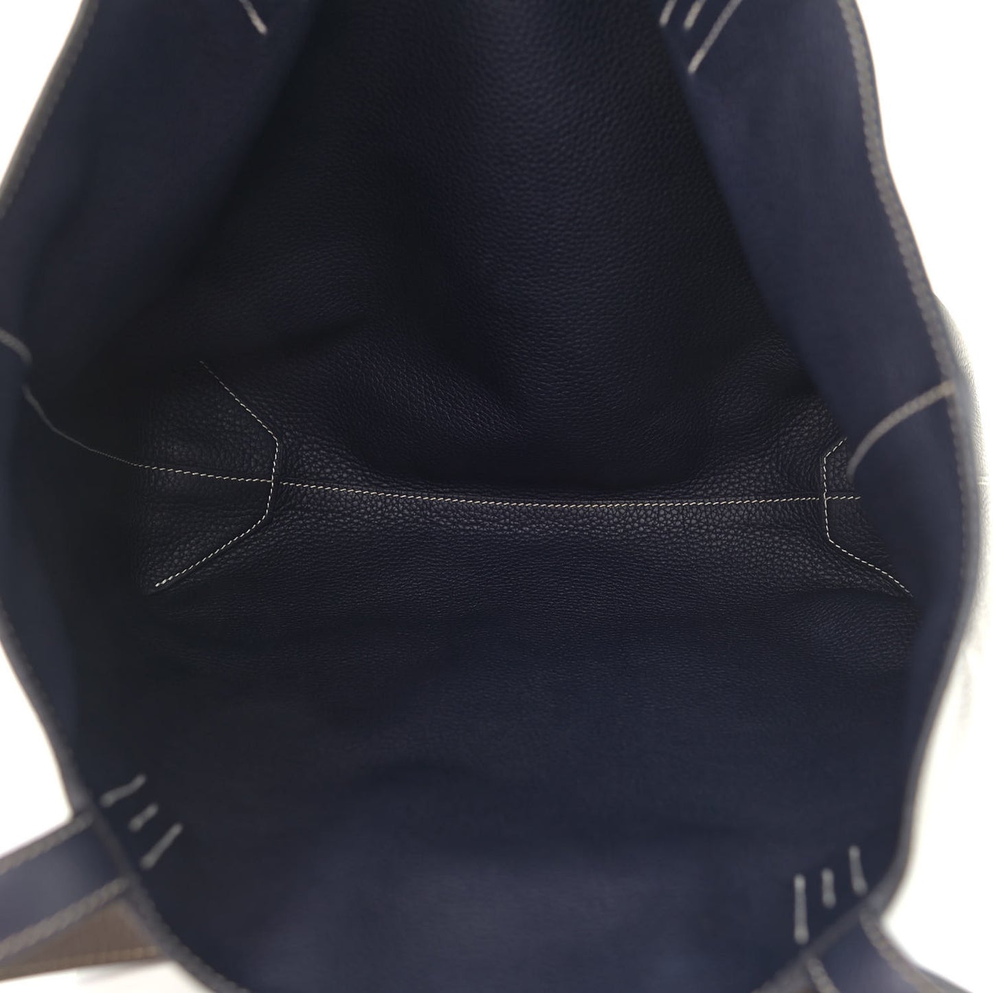 Taurillon Clemence Double Sens 45 Reversible Tote Bleu Nuit Etain